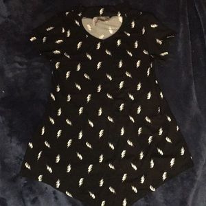 Glitter Girl size M 7/8 black lightning shirt